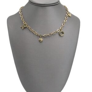Gold Charm Link Necklace -10k-Size 18-11.2gr