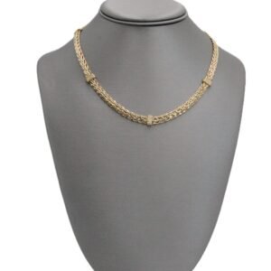 Classic Rope Chain Necklace with Gold Stations 14k-Size 17-14.8gr