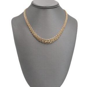 Braided Rope Chain Necklace 14k-Size 17-16.3gr
