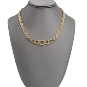 Rope Chain with Diamond-Cut Center Link Necklace 14k-Size 18-25.4gr