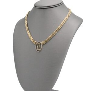 Rope Chain with Oval Medallion Necklace 14k-Size 18-20.4gr
