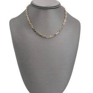 Gold Paperclip Chain Necklace 14k-Size 16-5.8gr