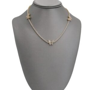 Butterfly Charm Tennis Chain 14k-Size 16 -15.5gr