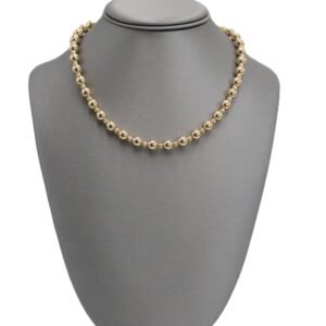 Classic Gold Beaded Necklace 14k-Size 16 -16.3gr