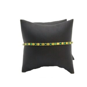 Tennis Bracelet with Green and Yellow Stones 10k Size 8-5gr