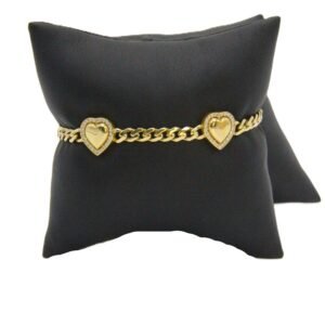 Cuban Link Heart Charm Bracelet 10k Size 7-7.8gr