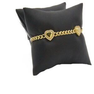 Cuban Link Heart Charm Bracelet 10k Size 7-7.8gr