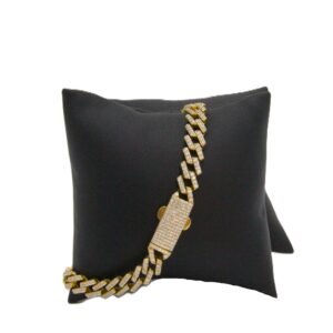 Monaco Bracelet – Fully Covered in Brilliant Stones 10k Size 9-17.3gr