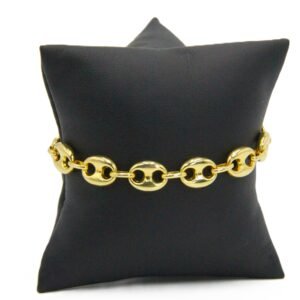 Puff Mariner Link Bracelet 10k Size 7.5-8.8gr