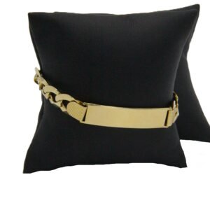 Hammered ID Link Bracelet 10k