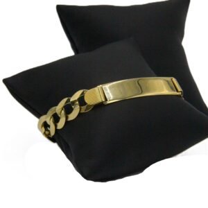 Hammered ID Link Bracelet 10k