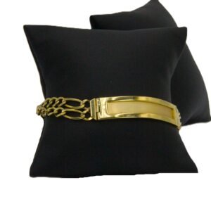 Hammered ID Link Bracelet 10k-Size 9-19.5gr