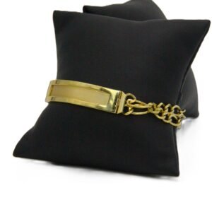 Hammered ID Link Bracelet 10k-Size 9-19.5gr