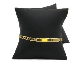 Hammered ID Link Bracelet 10k-Size 8-5.1gr