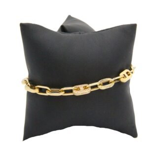 Bracelet Paperclip Link w/ Pavé Accent 14k Size 8-9.6gr