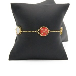 Imperial Scarlet Medallion Gold Bracelet 14k Size 7-6.8gr