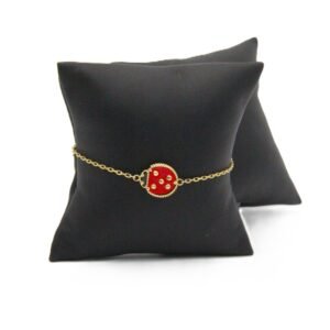 Imperial Scarlet Medallion Gold Bracelet 14k Size 7-3.3gr