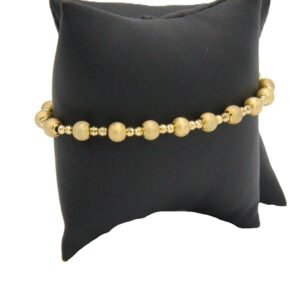 Satin Bead Station Bracelet 14k Size 8-4.6gr