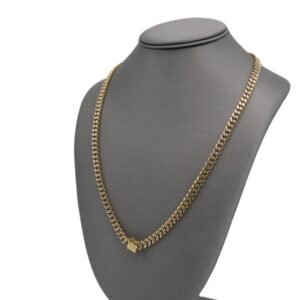 Cuban link chain, Cubic zirconia stones -10k -size 24-30.8gr
