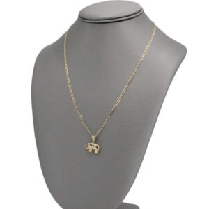 Hammered Chain with Elephant Pendant 10k-Size 20-3.8gr