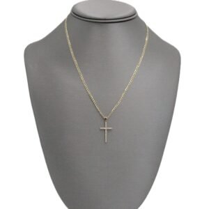 Hammered Chain with Crucifix Pendant 10k-Size 18-3.9gr